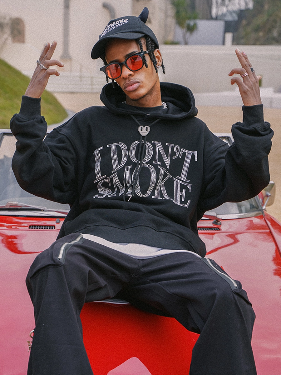 [FROM MOSCOW] Худи DONSMOKE "Rhinestone Logo" Oversized Hoodie