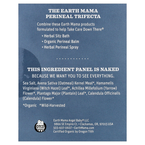 Earth Mama, Herbal Sitz Bath, 6 травяных саше, 93,6 г (3,3 унции)