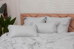 Моне (серый) КПБ страйп сатин Евро 2н