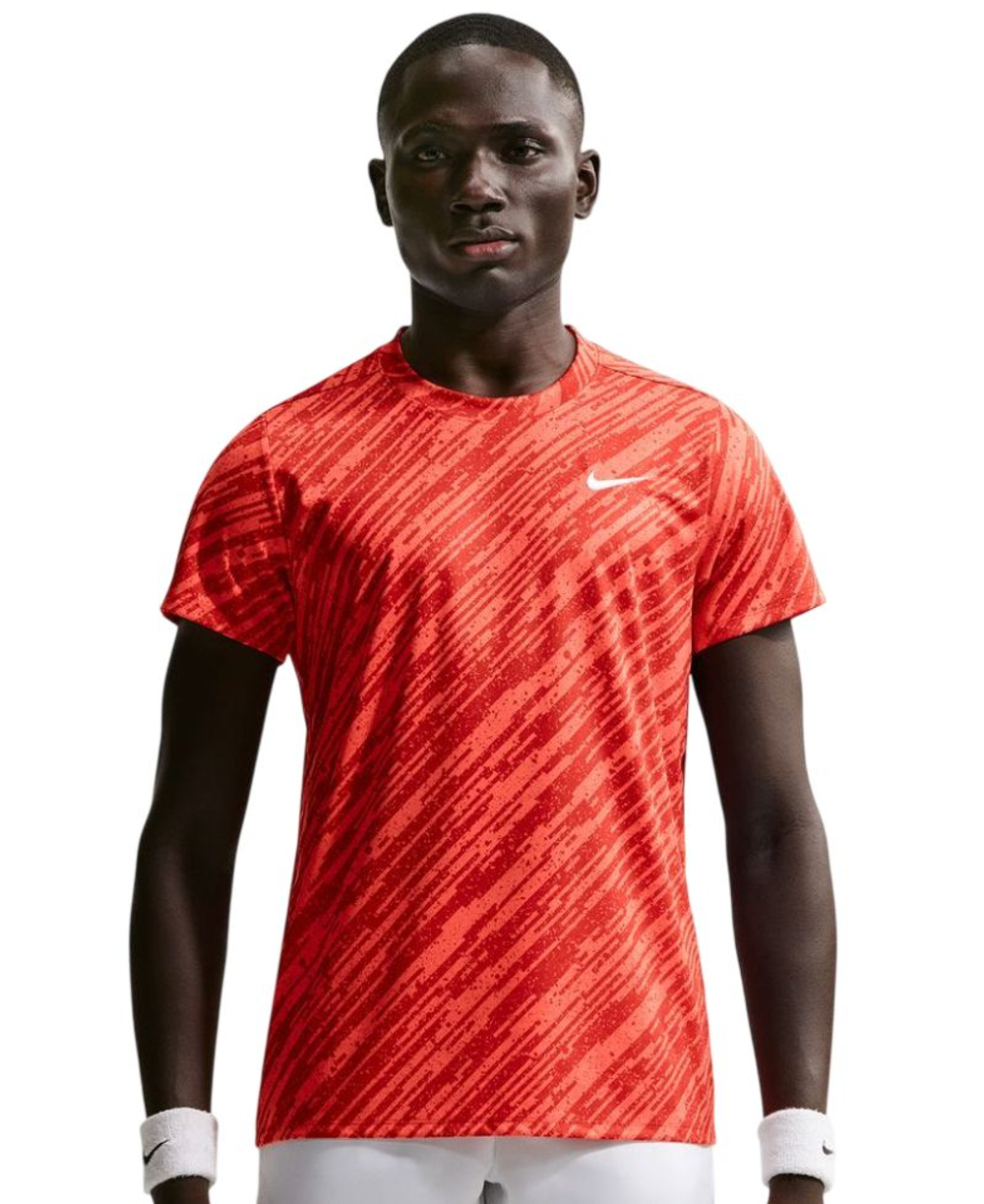 Мужская теннисная футболка Nike Court Dri-Fit Victory Print - turf orange/white