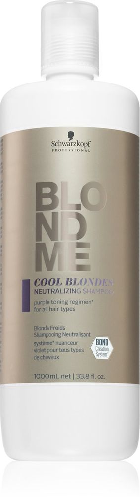 Schwarzkopf Professional Blondme Cool Blondes - шампунь для нейтрализации желтого цвета для светлых и балаяжных волос /   1000  ml  / GTIN 4045787640274