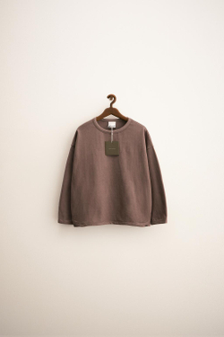 ZARA ZARA TIMELESS - ОДНОТОННАЯ ФУТБОЛКА, ШОКОЛАДНЫЙ