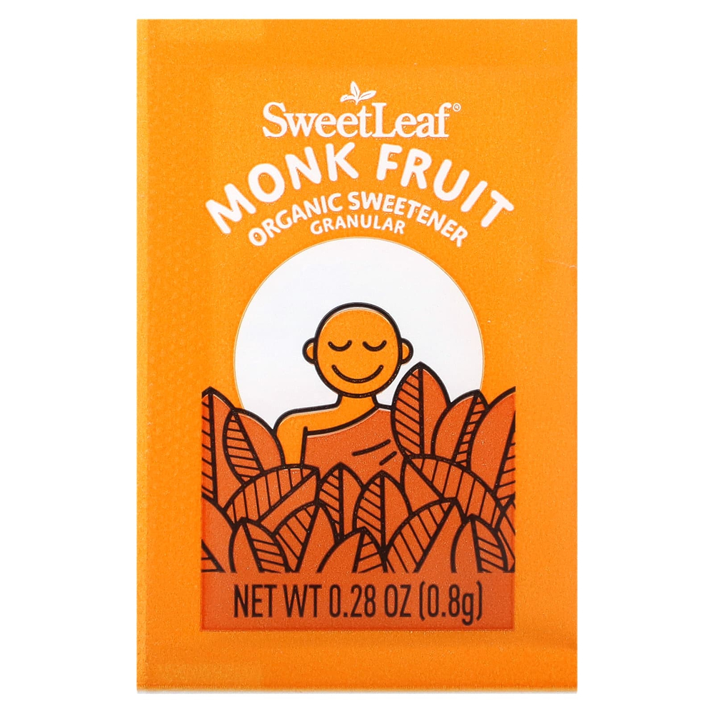 SweetLeaf Stevia, Органический подсластитель в гранулах Monk Fruit, 80 пакетиков, 64 г (2,26 унции)