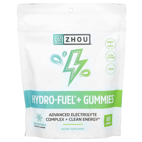 Zhou Nutrition, Hydro-Fuel, жевательные мармеладки, холодный синий, 60 жевательных таблеток