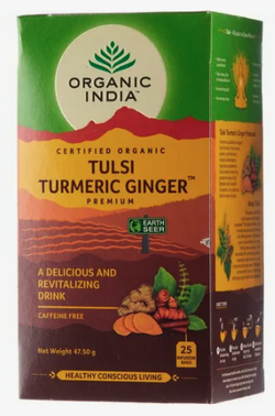 Чай в пакетиках органический имбирь, тулси, куркума  Tulsi ginger turmeric Organic India