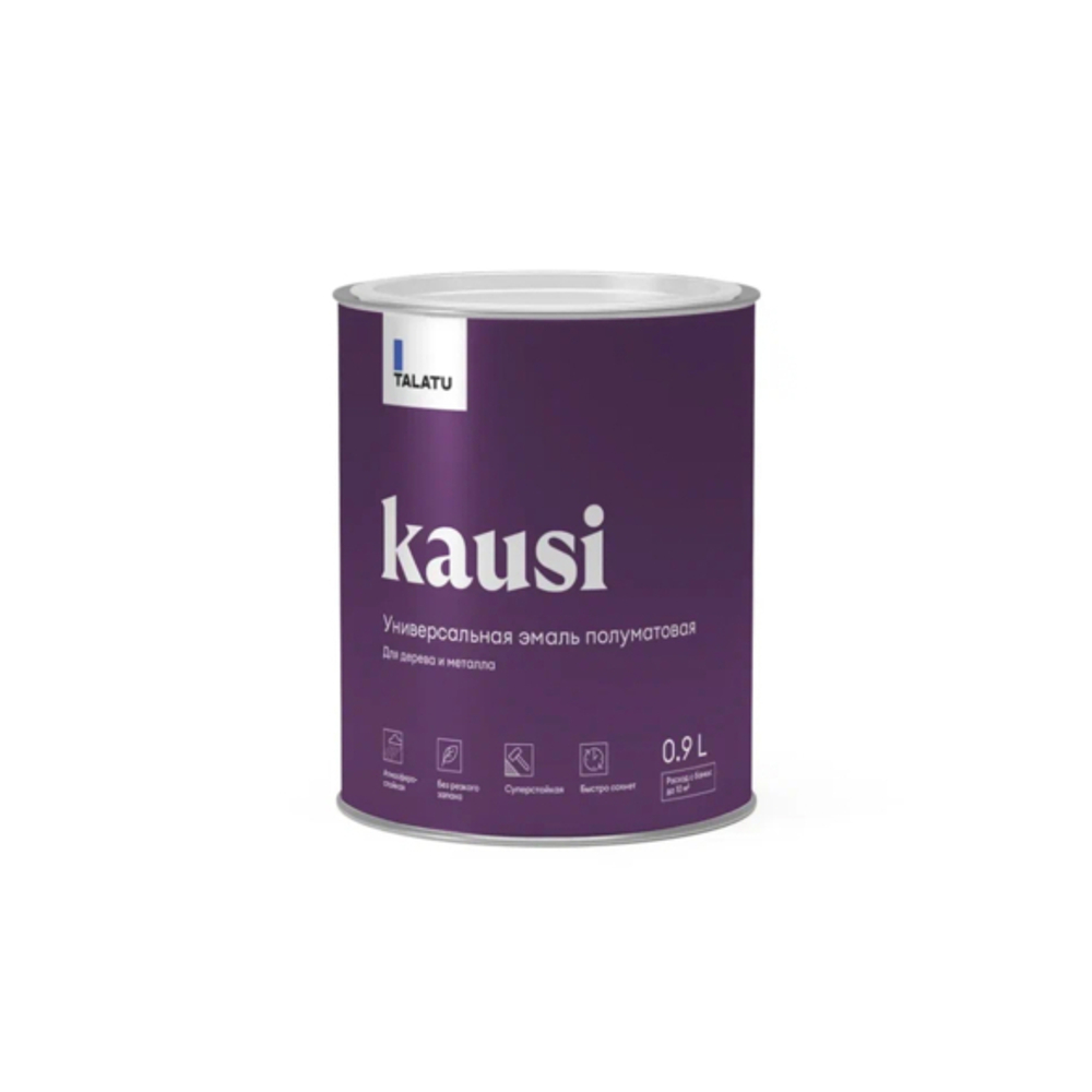 ЭМАЛЬ "KAUSI" УНИВЕРС. ПОЛУМАТОВАЯ БАЗА А 0,9 Л (1/6) "TALATU"