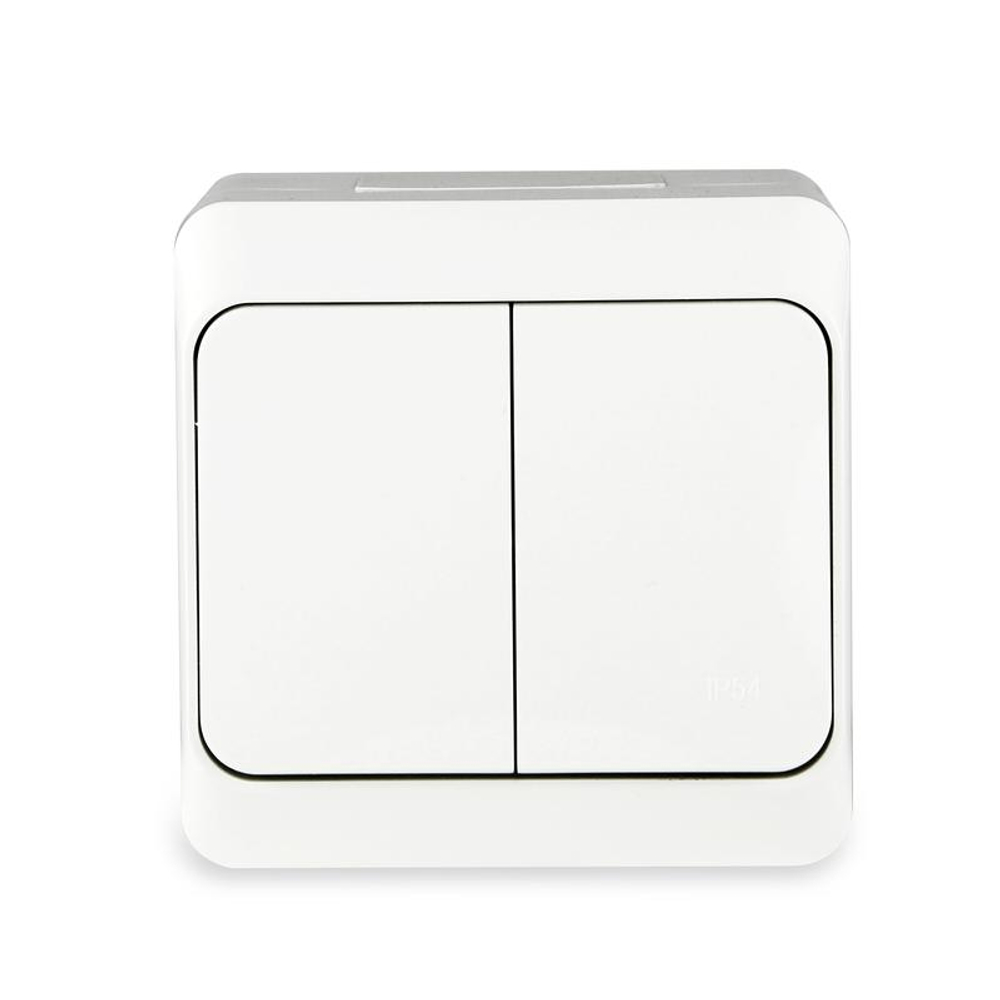 Выключатель 2-кл. ОП Nix 10А IP54 250В бел. TOKOV ELECTRIC TKE-NX-V2-C01-IP54