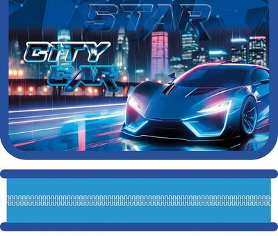 Пенал односекционный большой печать на фольге 190/115 "City car" (Пчёлка)