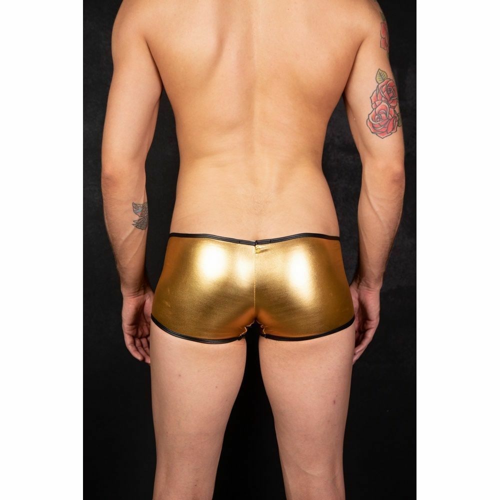 Мужские трусы хипсы золотистые с черной вставкой Cosmos Colors MR30_ BG