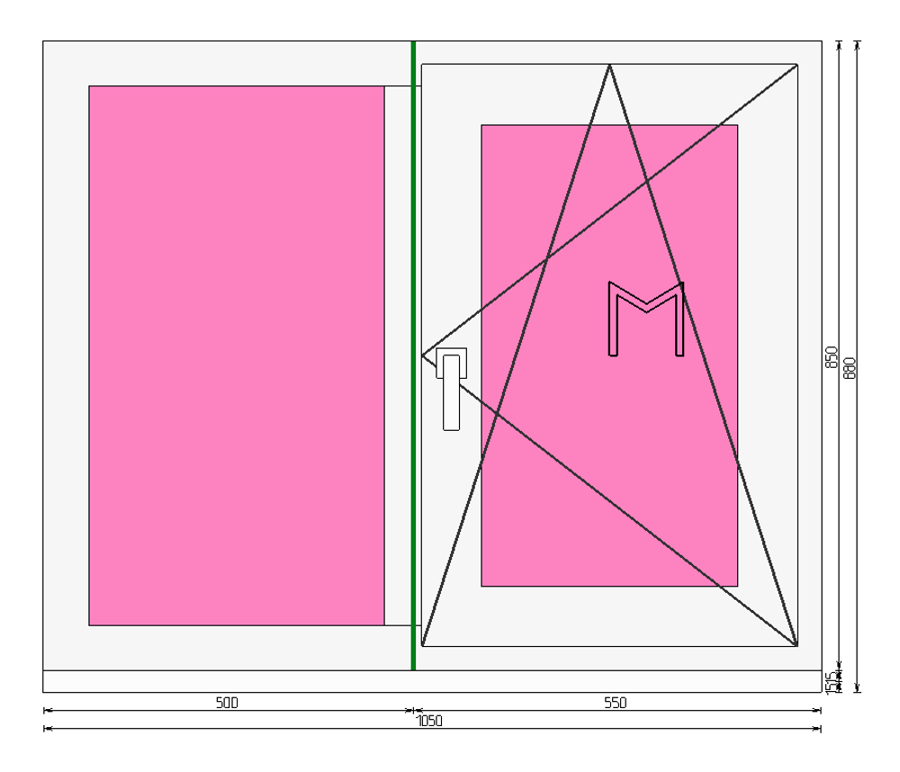 Пластиковое окно 850 х 1050 ТермА Эко + Москитная сетка
