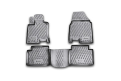 Коврики Standard, в салон NISSAN Qashqai+2 2008-2014, 4 шт. (полиуретан, чёрные) Element.CARNIS00023