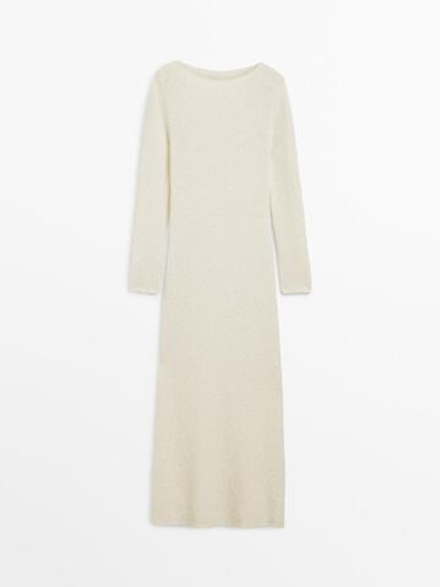 Massimo Dutti Длинное платье - Limited Edition, натуральный