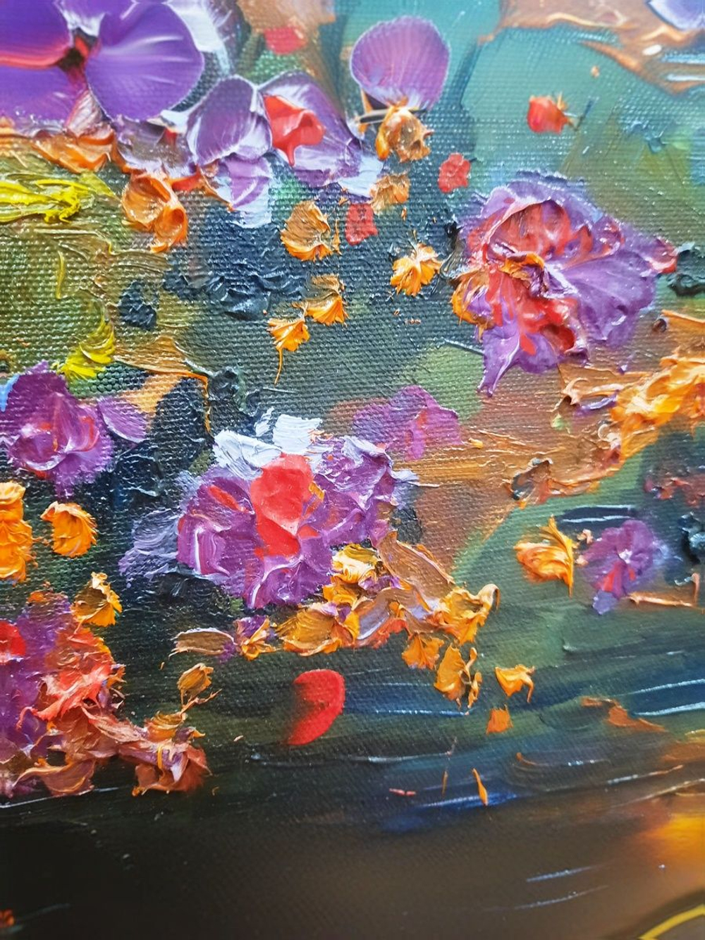 Картина "Кружево водных кругов" 50х60: Ручная уникальная эксклюзивная картина в единственном экземпляре