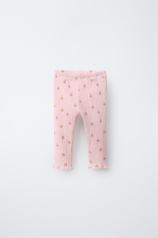 ZARA ЛЕГИНСЫ С ПРИНТОМ «КАПКЕЙКИ», РОЗОВЫЙ