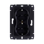 Розетка штепсельная SCHUKO двойная 16A/250 В, черный Kollinger REA-032BK для Aspekt, Eleganz, Reflex