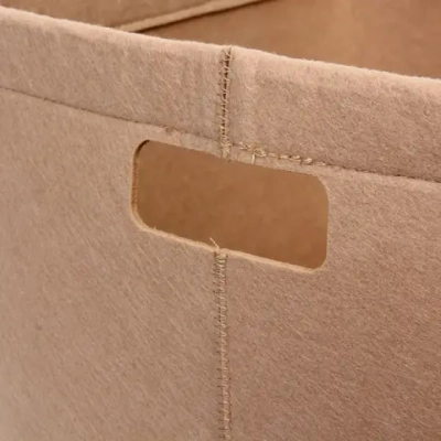 Корзина для хранения войлок 30*30*30 бежевая