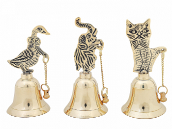 Колокольчик Слон внешний язычок латунь (хаджи полиш) 5,5x5,5x11 см