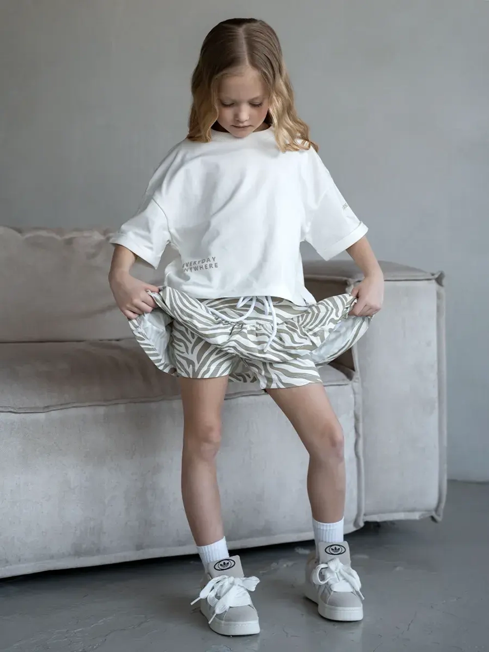 Летний костюм детский с юбкой-шорты