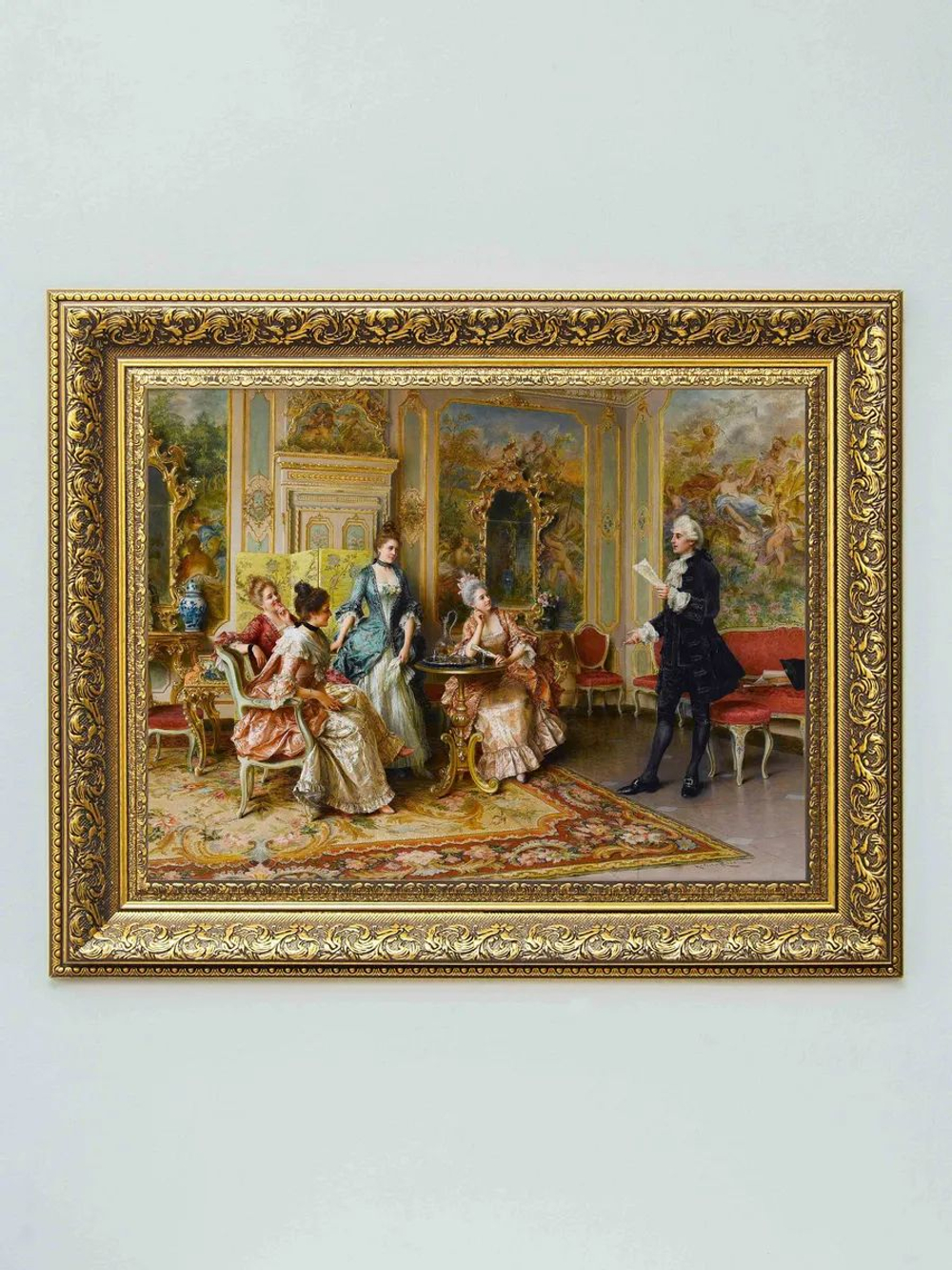 Картина на стену для интерьера на холсте "Золотой век" в классической раме 41*51 см