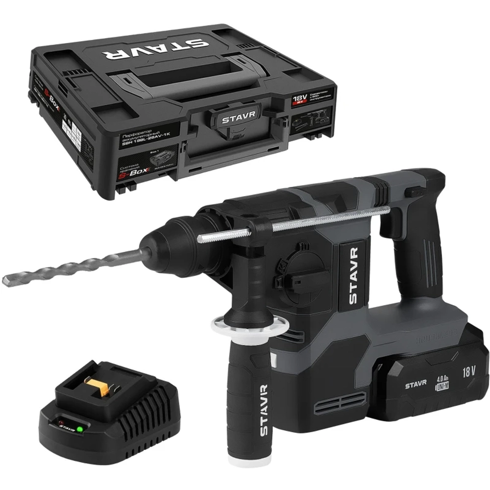 STAVR SBH 18BL-28AV-1K перфоратор аккумуляторный (1 x 4 Ач, ЗУ) 9020300071