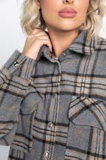 Пальто-рубашка Хармони (серо-бежевая) Б15041-5М LT Collection