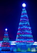 Светодинамическая елка каркасная-узкая с встроенной гирляндой "Евро-2" 4 м