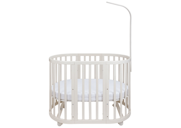 Детская кроватка Ellipsebed с продольным маятником на колесиках Молочная