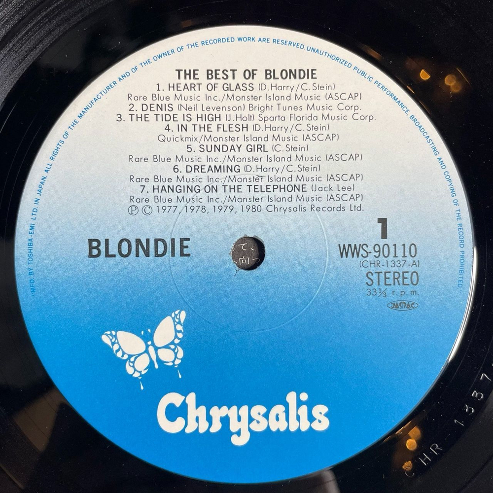 Винтажная виниловая пластинка LP The Best Of Blondie (Japan 1981) (No Obi)