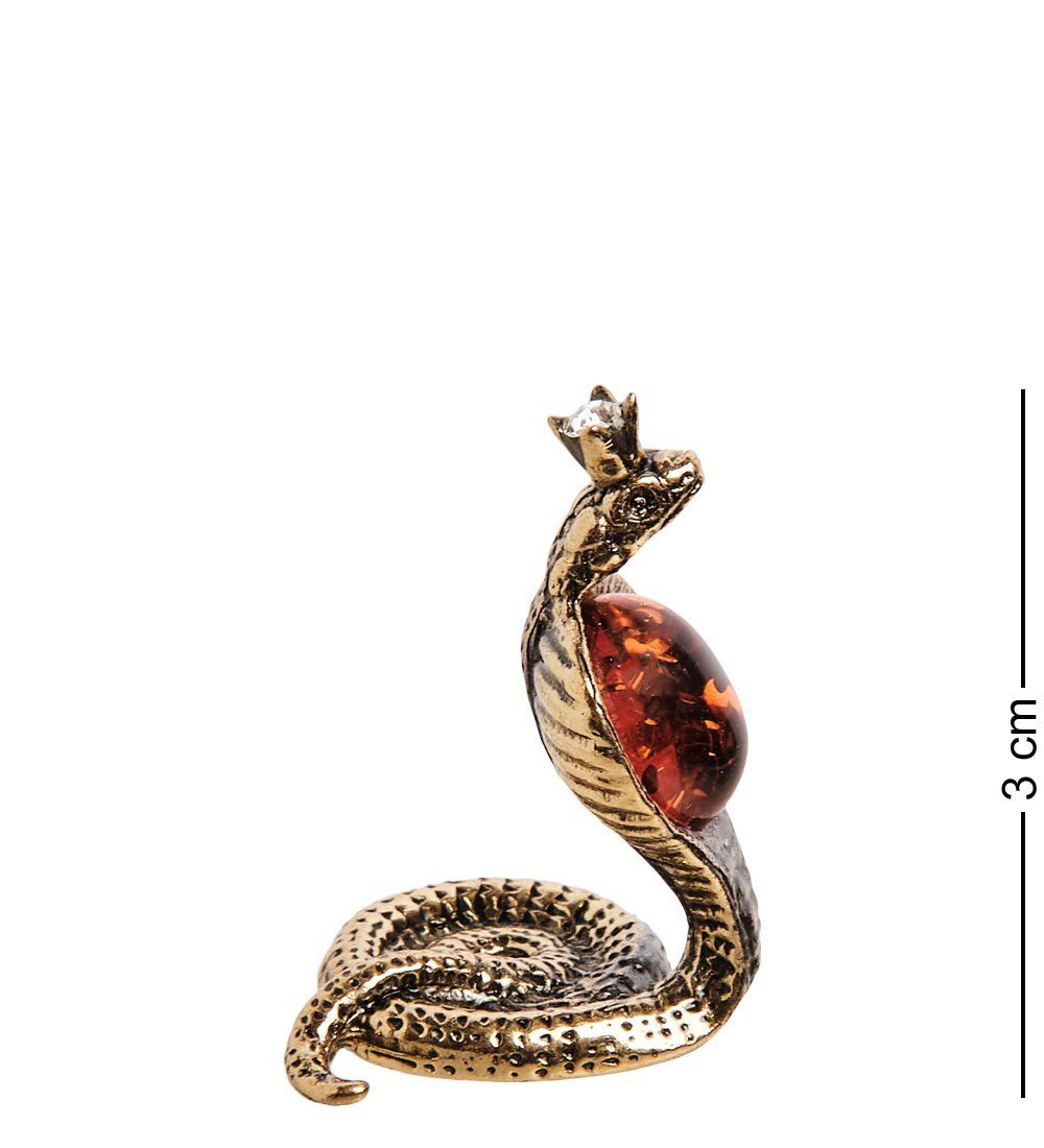 AM-2754 Фигурка «Кобра с короной» (латунь, янтарь)
