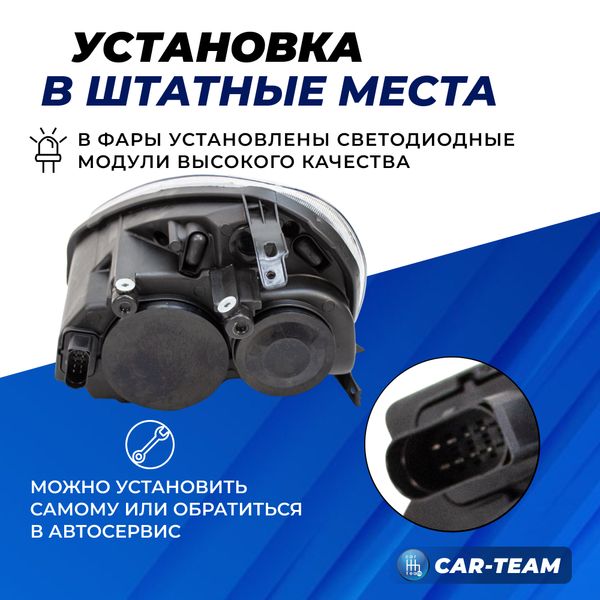 Фары Лада Приора передние в стиле Mercedes AMG с 4-мя Bi LED модулями и плавающими поворотниками, черная маска (Китай)