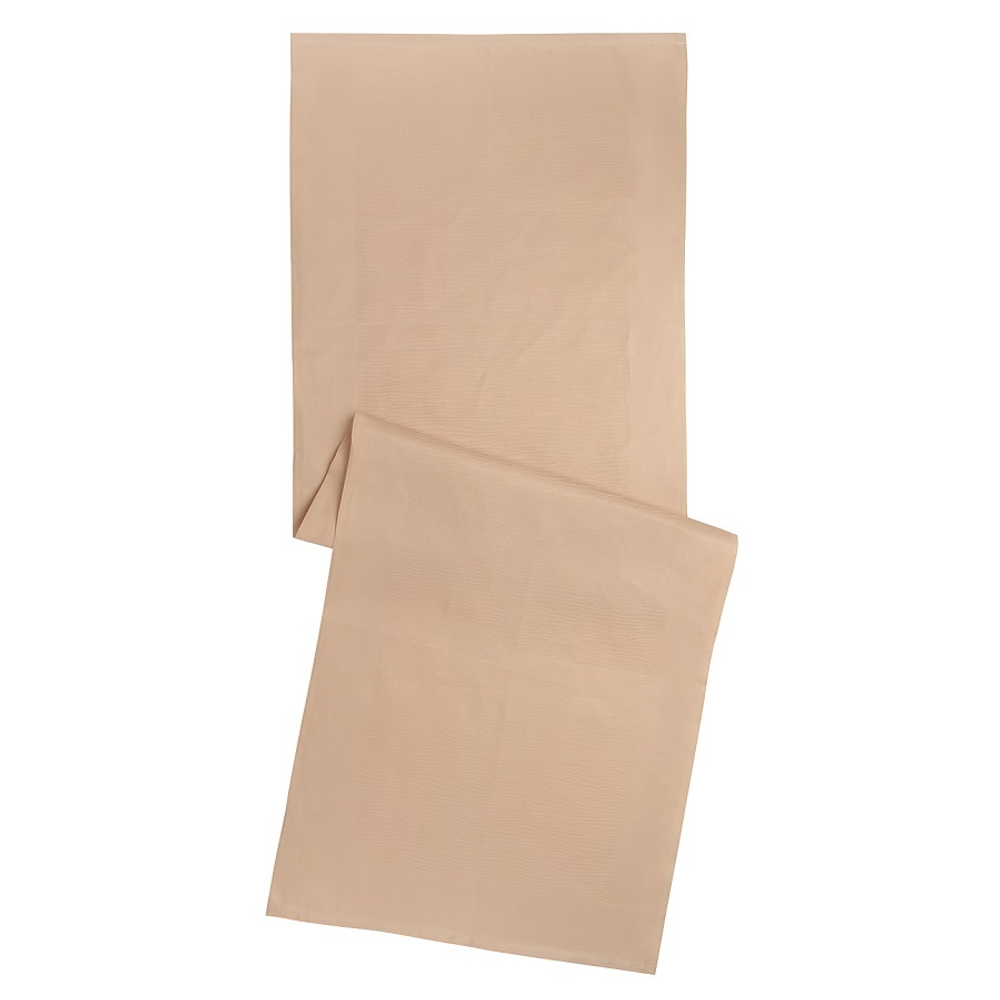 Дорожка на стол жаккардовая бежевого цвета из хлопка с вышивкой из коллекции essential, 53х150 см