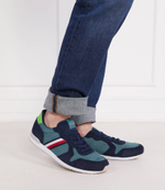 кожаные кроссовки iconic seasonal mix runner Tommy Hilfiger - темно-синий(FM0FM04736)