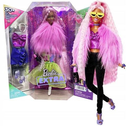 Кукла Mattel Barbie Extra - Экстра с розовыми длинными волосами и модными сменными нарядами - Барби HGR60