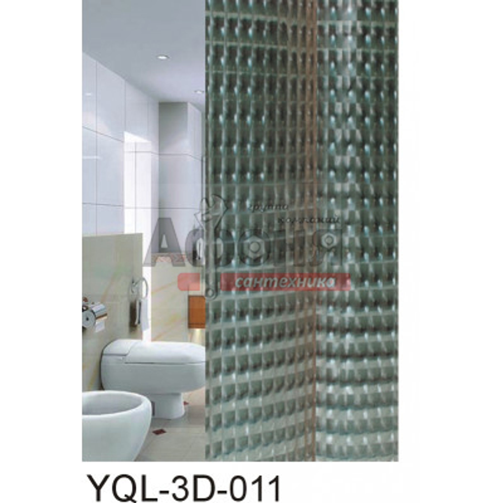 Штора для ванной "ZALEL 3D (011) Bark Green 180х180 (П9)