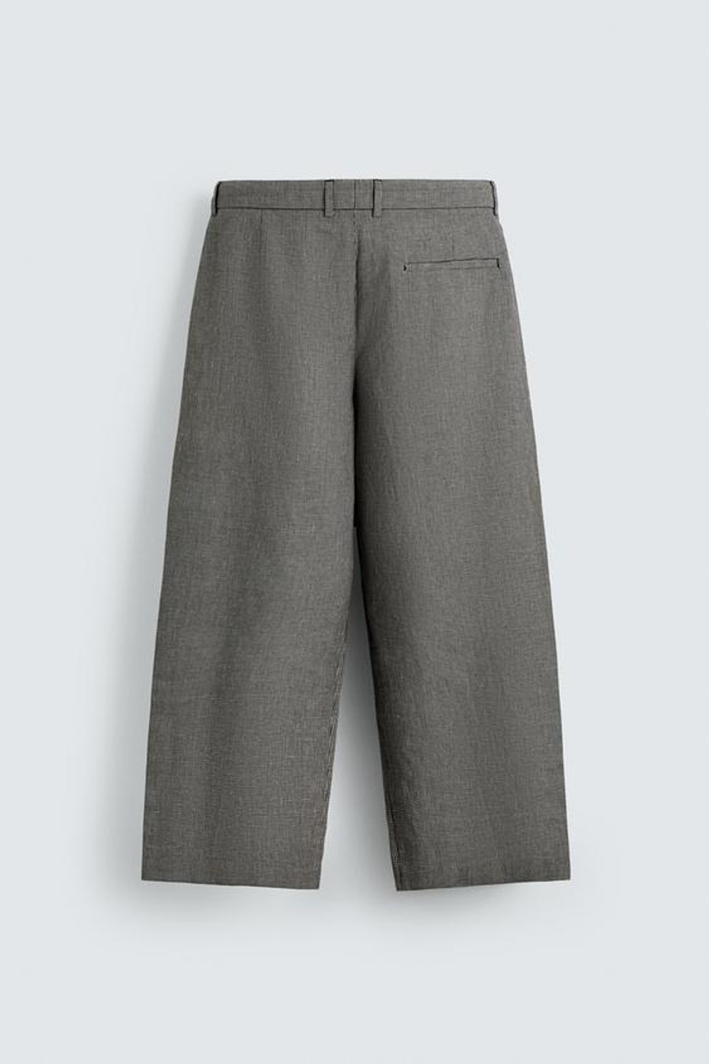 ZARA БРЮКИ RELAXED FIT ИЗО ЛЬНА И ХЛОПКА, ЭКРЮ/ЧЕРНЫЙ