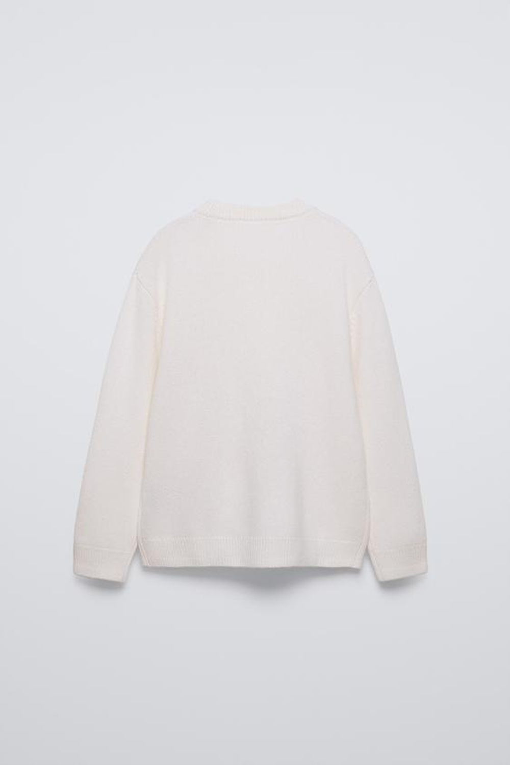 ZARA СВИТЕР ИЗ 100% КАШЕМИРА, ЖЕЛТОВАТО-БЕЛЫЙ