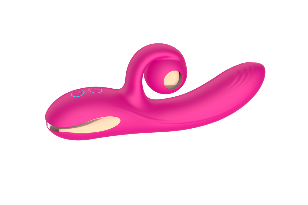 Силиконовый вибратор-кролик с функцией вращения SW3052-hot-pink