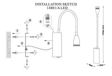 Бра LED 3.4W 3000К 14801/A LED white белый Gloria Newport
