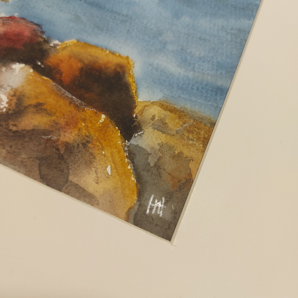 Картина авторская акварельная в паспарту 30х40 см на стену для интерьера "Небеса"