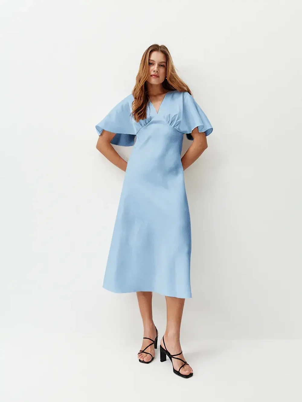 Платье комбинация шелковое с крылышками