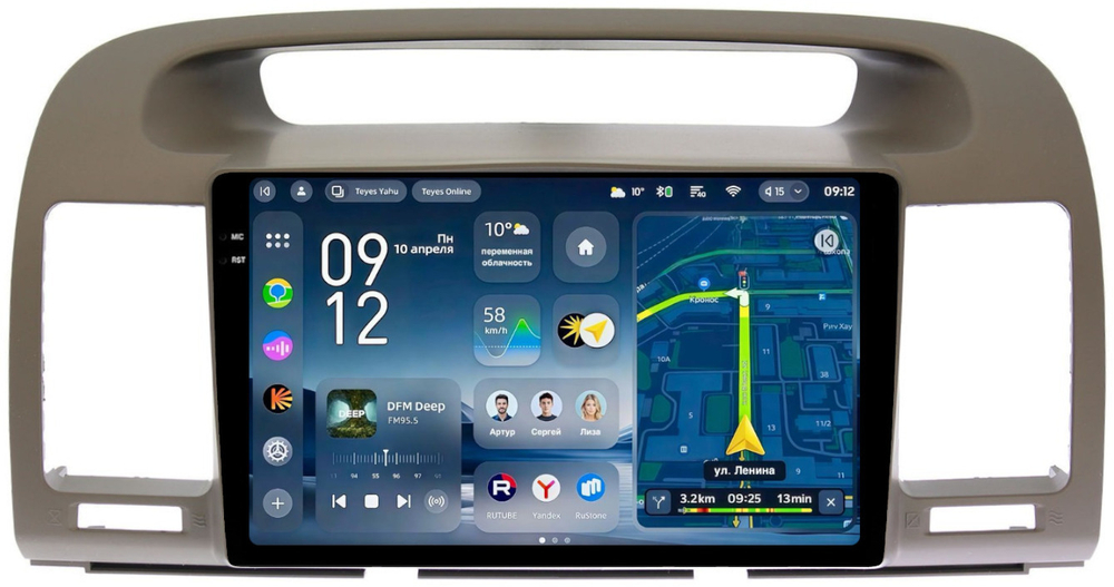 Магнитола Toyota Camry 30 2001-2006 (рамка оливковая) - Teyes CC4-PRO монитор 9.5" 2K QLED на Android 13, Snapdragon 778G, AI, CarPlay, DSP, 4G SIM-слот