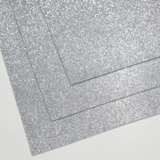 Фоамиран глиттерный 60х70 см толщина 1,5 мм (Светлое серебро)