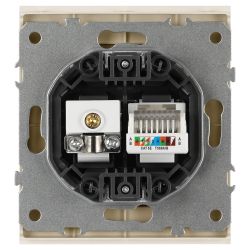 Розетка ЭРА Arktik 16-3110-04 комбинированная RJ45+TV шампань | Эра Arktik