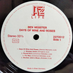 Ben Webster / Days Of Wine And Roses (LP)