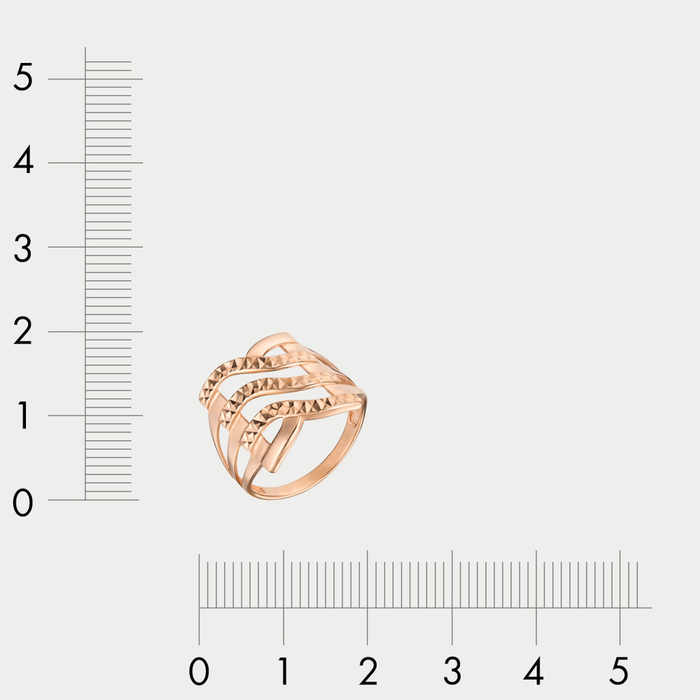 Кольцо женское из розового золота 585 пробы без вставок (арт. 01-10010-0362)