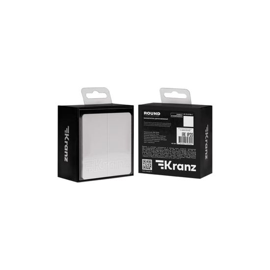 Выключатель ROUND 2 кл проходной (переключатель) 10А с/у перламутр KRANZ