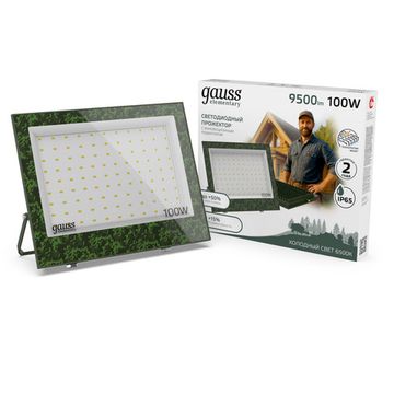 Светодиодный прожектор 100W 6500К GFD006 хаки Elementary Gauss