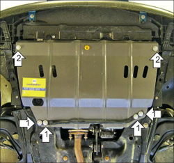 Защита стальная 2 мм двигателя для Citroen C3 Picasso; Peugeot 207 Motodor.71603