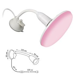 TLI-282 WHITE E27 PLANT POLYBAG Светильник на присоске для фитоламп с выключателем. Цоколь E27. Белый. ТМ ФитоЛето