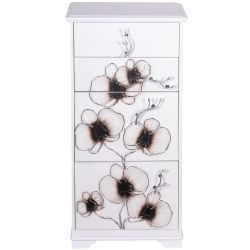 Комод Орхидея Симпл с 4 ящиками Айс Античное серебро